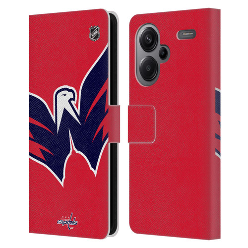 NHL Washington Capitals Oversized Leather Book Wallet Case Cover For Xiaomi Redmi Note 13 Pro Plus 5G