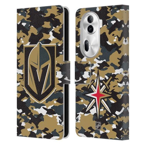 NHL Vegas Golden Knights Camouflage Leather Book Wallet Case Cover For OPPO Reno11