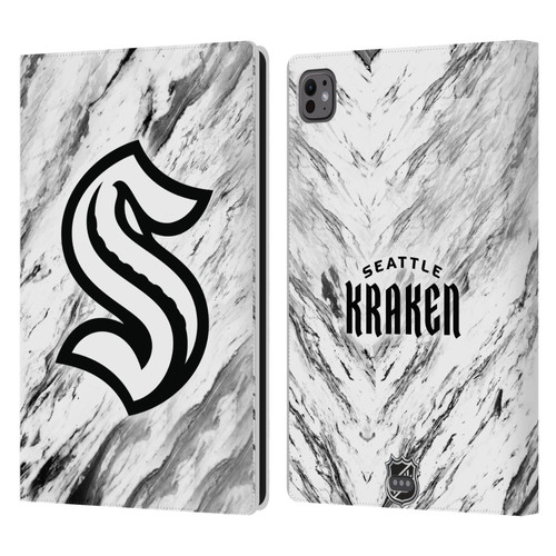 NHL Seattle Kraken Marble Leather Book Wallet Case Cover For Apple iPad Pro 11 M4 2024