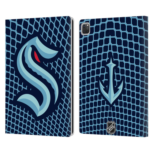 NHL Seattle Kraken Net Pattern Leather Book Wallet Case Cover For Apple iPad Pro 13 M4 2024