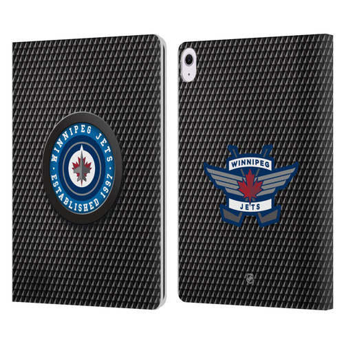 NHL Winnipeg Jets Puck Texture Leather Book Wallet Case Cover For Apple iPad Air 13 2024