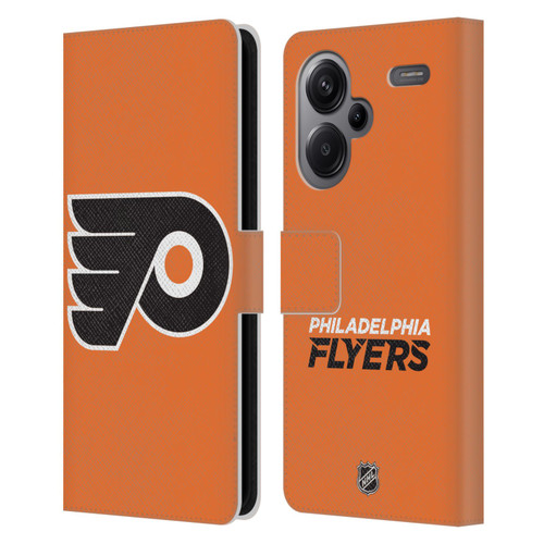 NHL Philadelphia Flyers Plain Leather Book Wallet Case Cover For Xiaomi Redmi Note 13 Pro Plus 5G