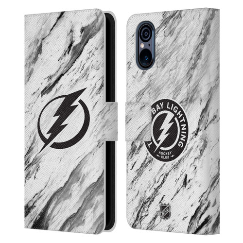 NHL Tampa Bay Lightning Marble Leather Book Wallet Case Cover For Sony Xperia 5 V 5G