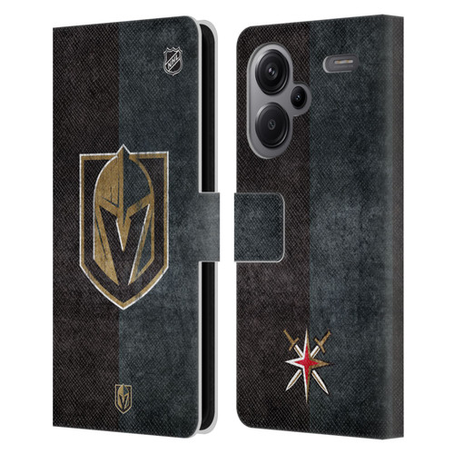 NHL Vegas Golden Knights Half Distressed Leather Book Wallet Case Cover For Xiaomi Redmi Note 13 Pro Plus 5G