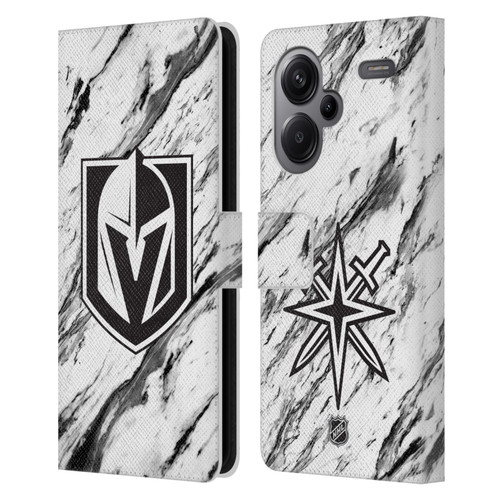 NHL Vegas Golden Knights Marble Leather Book Wallet Case Cover For Xiaomi Redmi Note 13 Pro Plus 5G