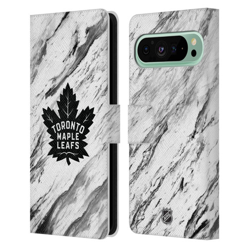 NHL Toronto Maple Leafs Marble Leather Book Wallet Case Cover For Google Pixel 9 Pro XL
