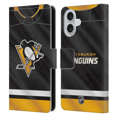 NHL Pittsburgh Penguins Jersey Leather Book Wallet Case Cover For Apple iPhone 16