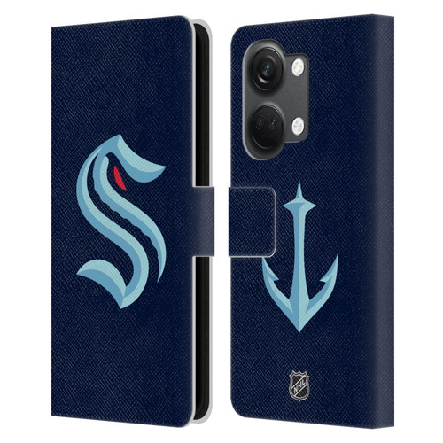 NHL Seattle Kraken Plain Leather Book Wallet Case Cover For OnePlus Nord 3 5G