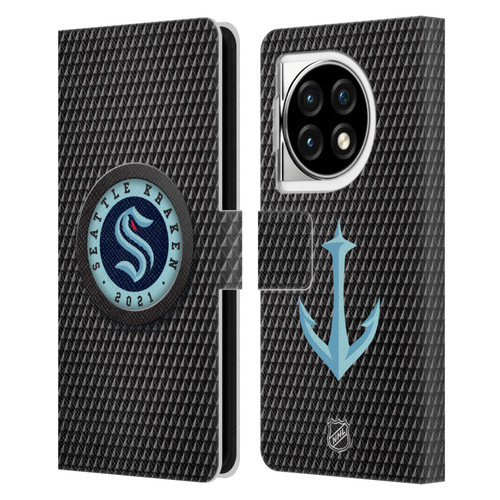 NHL Seattle Kraken Puck Texture Leather Book Wallet Case Cover For OPPO OnePlus Ace 3 5G