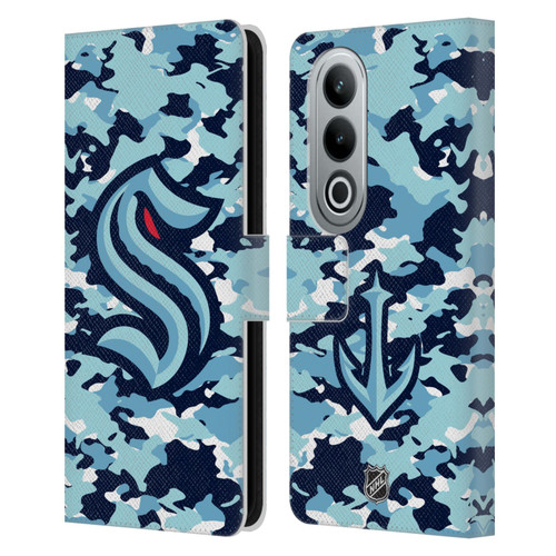 NHL Seattle Kraken Camouflage Leather Book Wallet Case Cover For OPPO OnePlus Ace 3V 5G