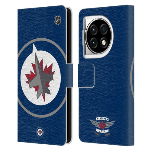 NHL Winnipeg Jets Oversized Leather Book Wallet Case Cover For OPPO OnePlus Ace 3 5G