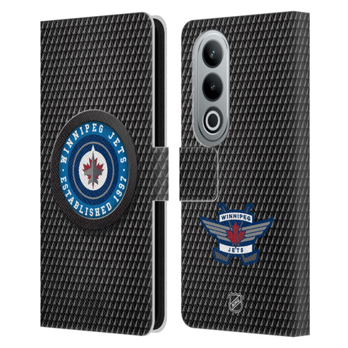 NHL Winnipeg Jets Puck Texture Leather Book Wallet Case Cover For OPPO OnePlus Ace 3V 5G