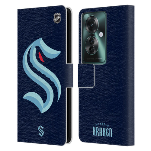 NHL Seattle Kraken Oversized Leather Book Wallet Case Cover For OPPO Reno11 F 5G / F25 Pro 5G