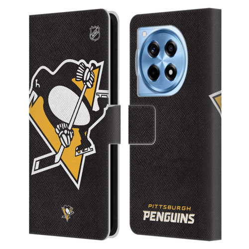 NHL Pittsburgh Penguins Oversized Leather Book Wallet Case Cover For OnePlus 12R