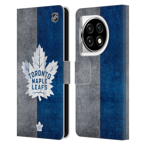 NHL Toronto Maple Leafs Half Distressed Leather Book Wallet Case Cover For OPPO OnePlus Ace 3 5G