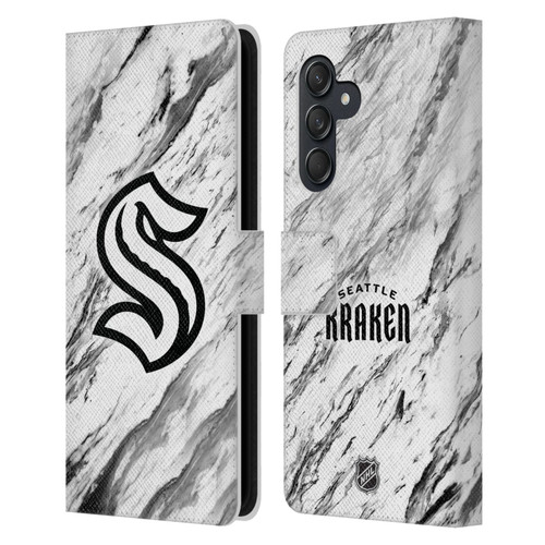 NHL Seattle Kraken Marble Leather Book Wallet Case Cover For Samsung Galaxy M55 5G