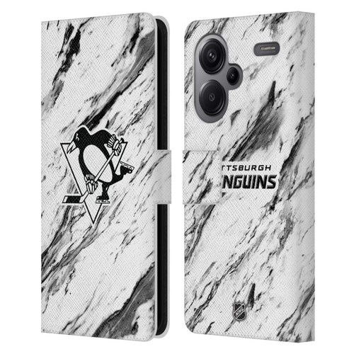 NHL Pittsburgh Penguins Marble Leather Book Wallet Case Cover For Xiaomi Redmi Note 13 Pro Plus 5G