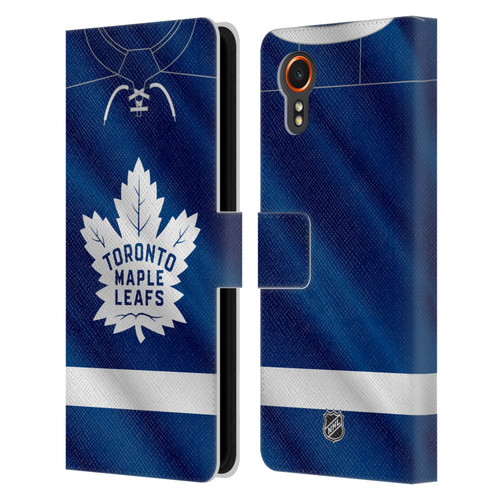 NHL Toronto Maple Leafs Jersey Leather Book Wallet Case Cover For Samsung Galaxy Xcover7 5G