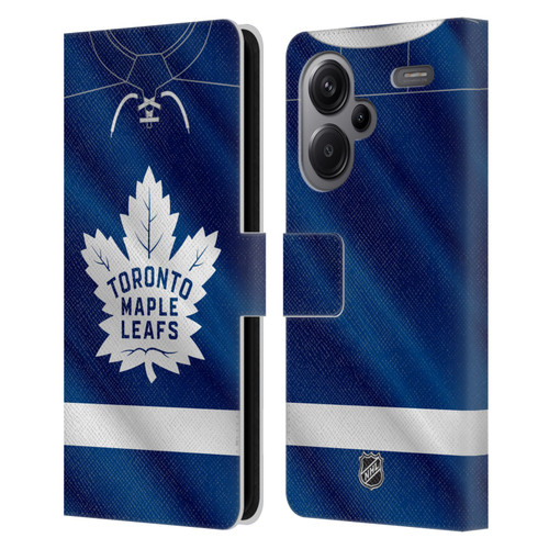 NHL Toronto Maple Leafs Jersey Leather Book Wallet Case Cover For Xiaomi Redmi Note 13 Pro Plus 5G