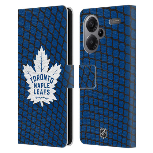 NHL Toronto Maple Leafs Net Pattern Leather Book Wallet Case Cover For Xiaomi Redmi Note 13 Pro Plus 5G