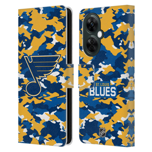NHL St Louis Blues Camouflage Leather Book Wallet Case Cover For OnePlus Nord CE 3 Lite 5G