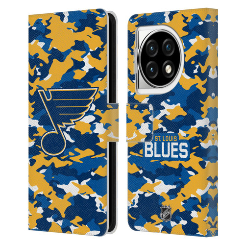 NHL St Louis Blues Camouflage Leather Book Wallet Case Cover For OPPO OnePlus Ace 3 5G