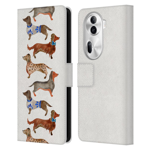 Cat Coquillette Animals Dachshunds Leather Book Wallet Case Cover For OPPO Reno11