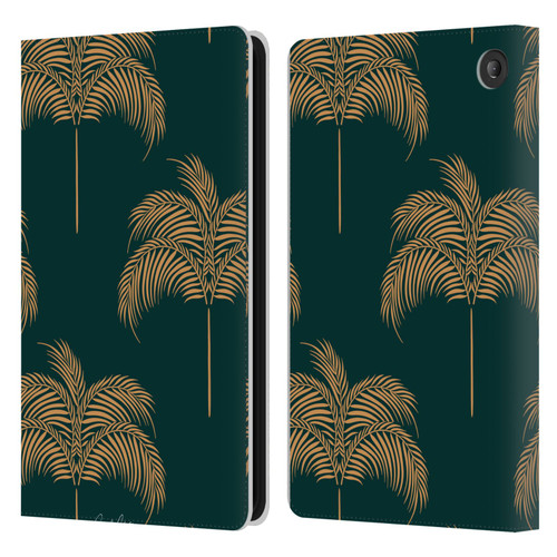 Cat Coquillette Tropical Wildlife Palm Tree Oasis Leather Book Wallet Case Cover For Amazon Fire 7 2022