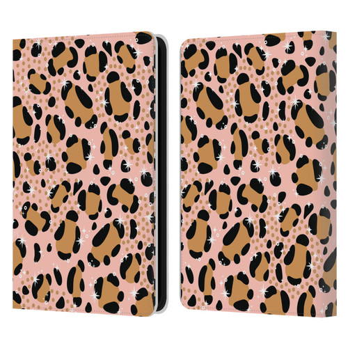 Cat Coquillette Tropical Wildlife Sparkly Leopard Print Leather Book Wallet Case Cover For Amazon Kindle 11th Gen 6in 2022