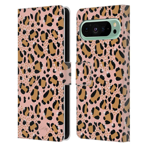 Cat Coquillette Tropical Wildlife Sparkly Leopard Print Leather Book Wallet Case Cover For Google Pixel 9 Pro XL