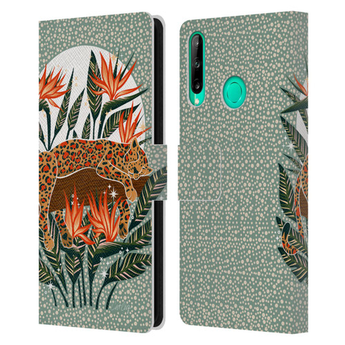 Cat Coquillette Tropical Wildlife Leopard Moonrise Leather Book Wallet Case Cover For Huawei P40 lite E