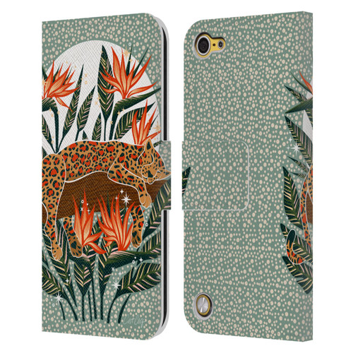 Cat Coquillette Tropical Wildlife Leopard Moonrise Leather Book Wallet Case Cover For Apple iPod Touch 5G 5th Gen