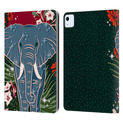 Cat Coquillette Tropical Wildlife Elephant And Aloe Leather Book Wallet Case Cover For Apple iPad Air 11 2020/2022/2024