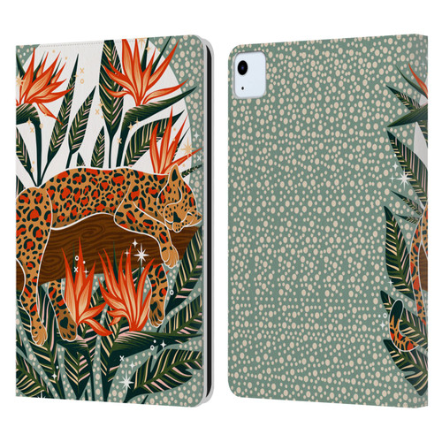 Cat Coquillette Tropical Wildlife Leopard Moonrise Leather Book Wallet Case Cover For Apple iPad Air 11 2020/2022/2024