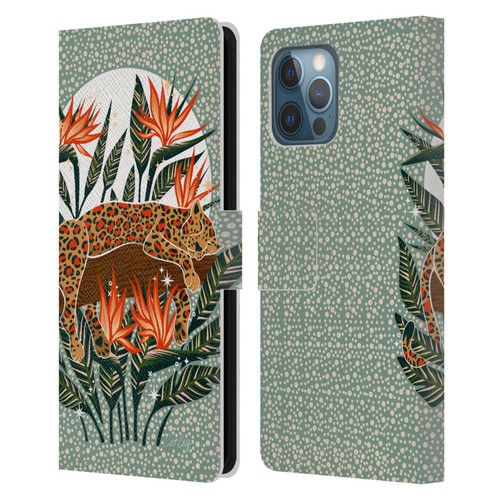 Cat Coquillette Tropical Wildlife Leopard Moonrise Leather Book Wallet Case Cover For Apple iPhone 12 Pro Max