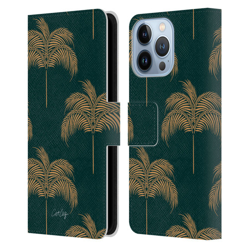 Cat Coquillette Tropical Wildlife Palm Tree Oasis Leather Book Wallet Case Cover For Apple iPhone 13 Pro
