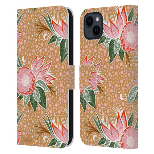 Cat Coquillette Tropical Wildlife Protea Bloom Leather Book Wallet Case Cover For Apple iPhone 15 Plus