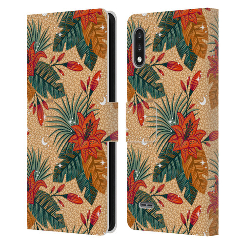 Cat Coquillette Tropical Wildlife Lily Leather Book Wallet Case Cover For LG K22