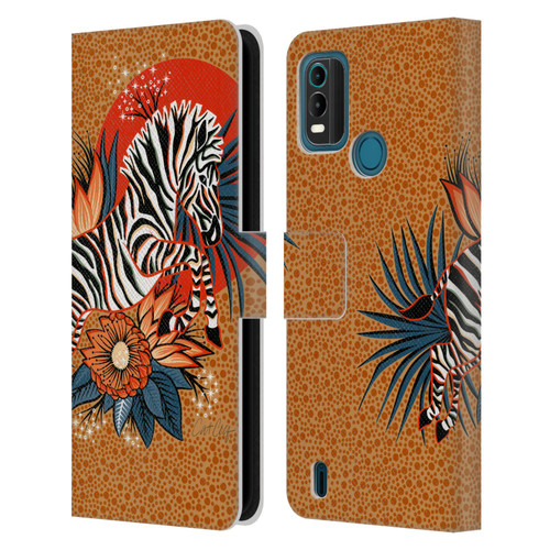 Cat Coquillette Tropical Wildlife Zebra Leap Leather Book Wallet Case Cover For Nokia G11 Plus
