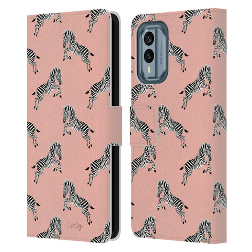 Cat Coquillette Tropical Wildlife Zebra Leap Pattern Leather Book Wallet Case Cover For Nokia X30