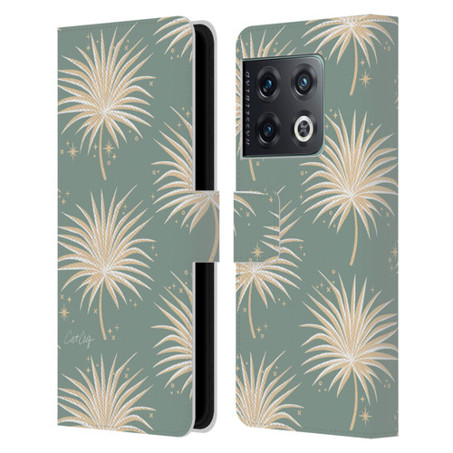 Cat Coquillette Tropical Wildlife Fan Palm Sparkles Leather Book Wallet Case Cover For OnePlus 10 Pro
