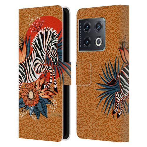 Cat Coquillette Tropical Wildlife Zebra Leap Leather Book Wallet Case Cover For OnePlus 10 Pro