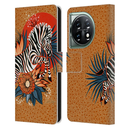 Cat Coquillette Tropical Wildlife Zebra Leap Leather Book Wallet Case Cover For OnePlus 11 5G