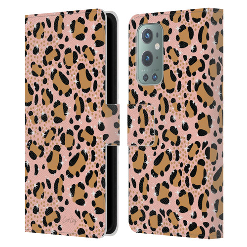 Cat Coquillette Tropical Wildlife Sparkly Leopard Print Leather Book Wallet Case Cover For OnePlus 9