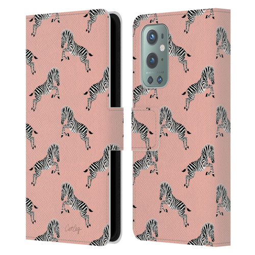 Cat Coquillette Tropical Wildlife Zebra Leap Pattern Leather Book Wallet Case Cover For OnePlus 9