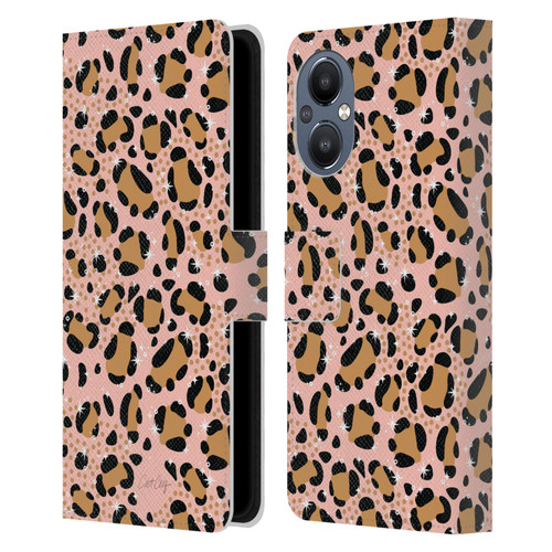 Cat Coquillette Tropical Wildlife Sparkly Leopard Print Leather Book Wallet Case Cover For OnePlus Nord N20 5G