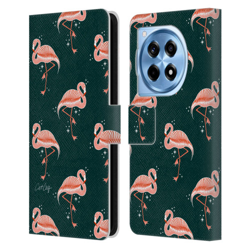Cat Coquillette Tropical Wildlife Flamingo Sparkles Leather Book Wallet Case Cover For OnePlus 12R