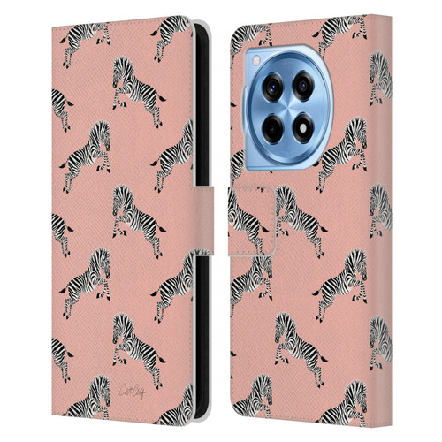 Cat Coquillette Tropical Wildlife Zebra Leap Pattern Leather Book Wallet Case Cover For OnePlus 12R