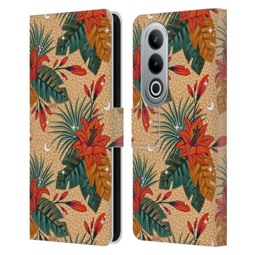 Cat Coquillette Tropical Wildlife Lily Leather Book Wallet Case Cover For OPPO OnePlus Ace 3V 5G