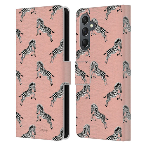 Cat Coquillette Tropical Wildlife Zebra Leap Pattern Leather Book Wallet Case Cover For Samsung Galaxy A25 5G